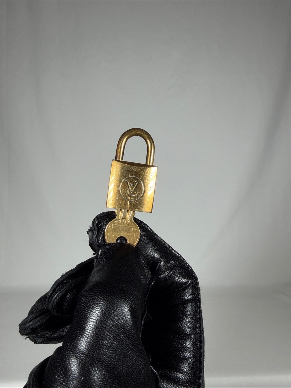 Vintage Louis Vuitton #211 Gold Brass Padlock Lock & Key Charm